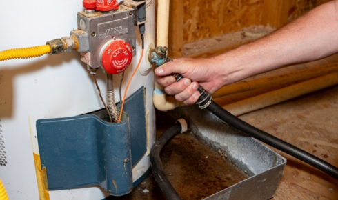 leaking water heater.